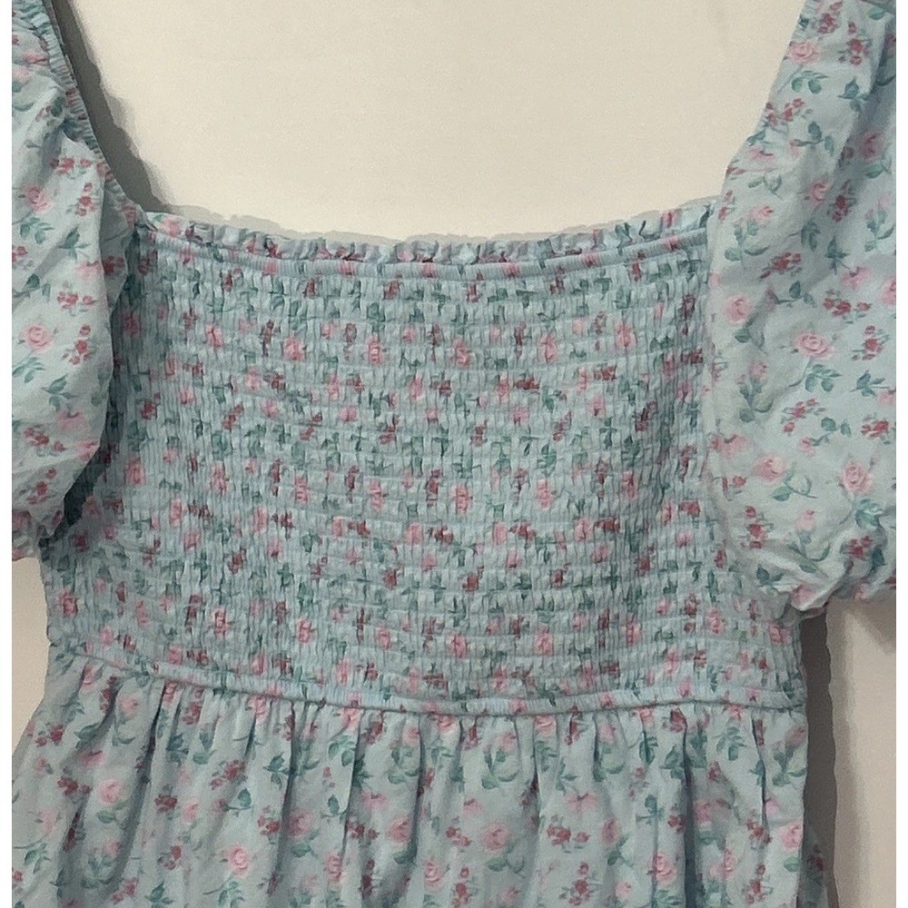 Women's Altar'd State KYA Floral Mini Dress Puff Sleeve Lined Size Med EC - Picture 3 of 6